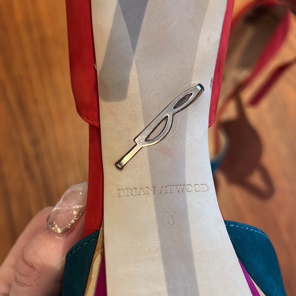 Brian Atwood Roma Suede Platform Sandals - Picture 4 of 5